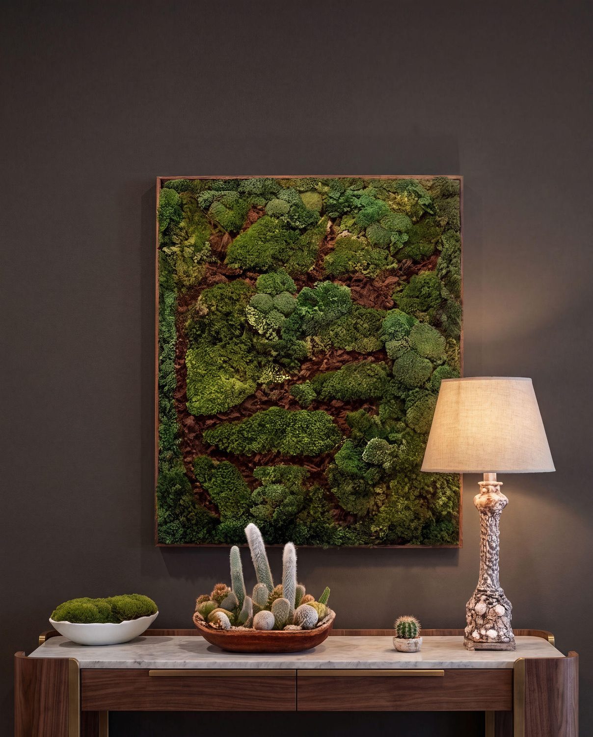 Preserved-moss panel from Studio Editions, real piece