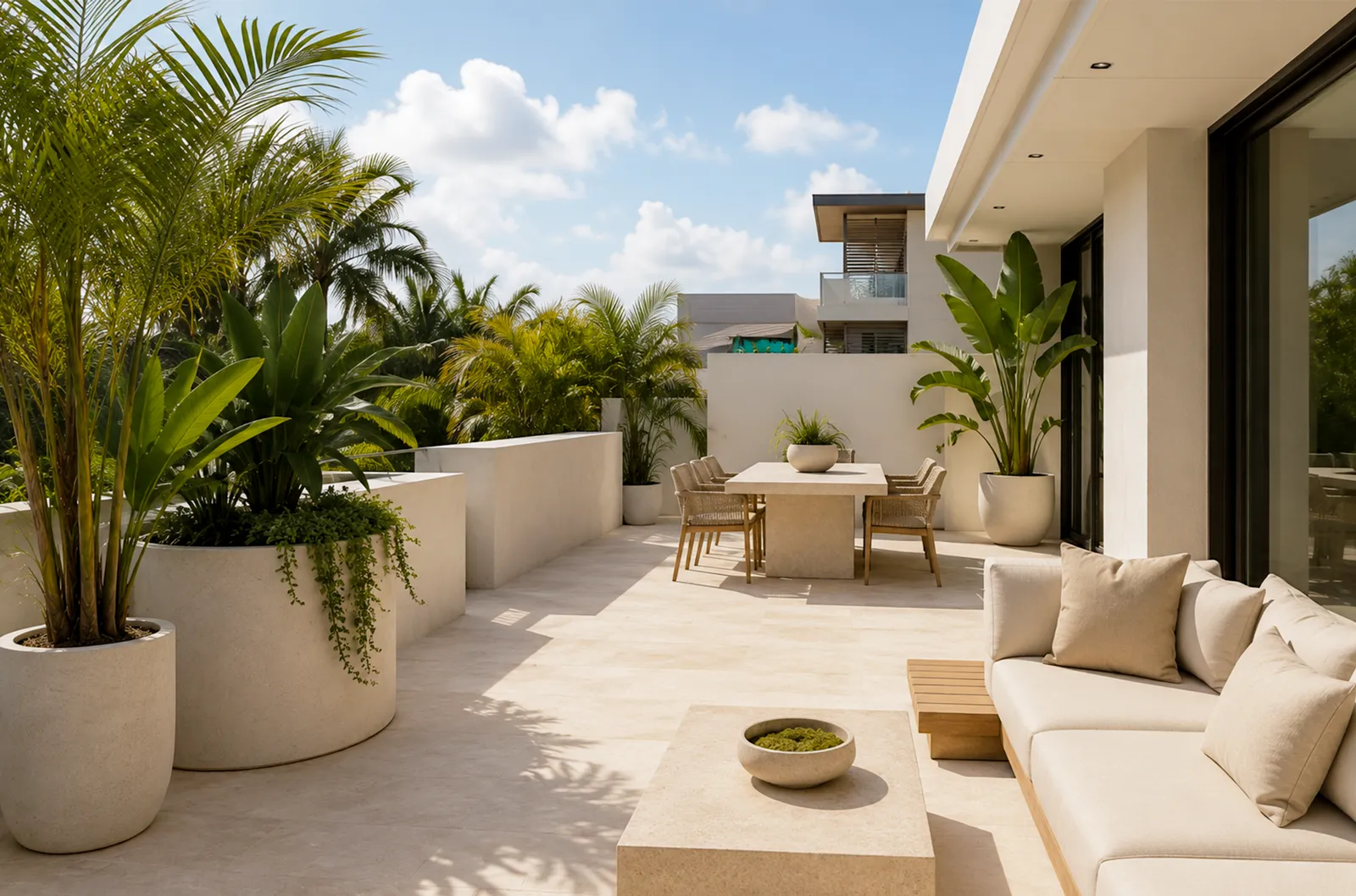 Terraza cubierta, después