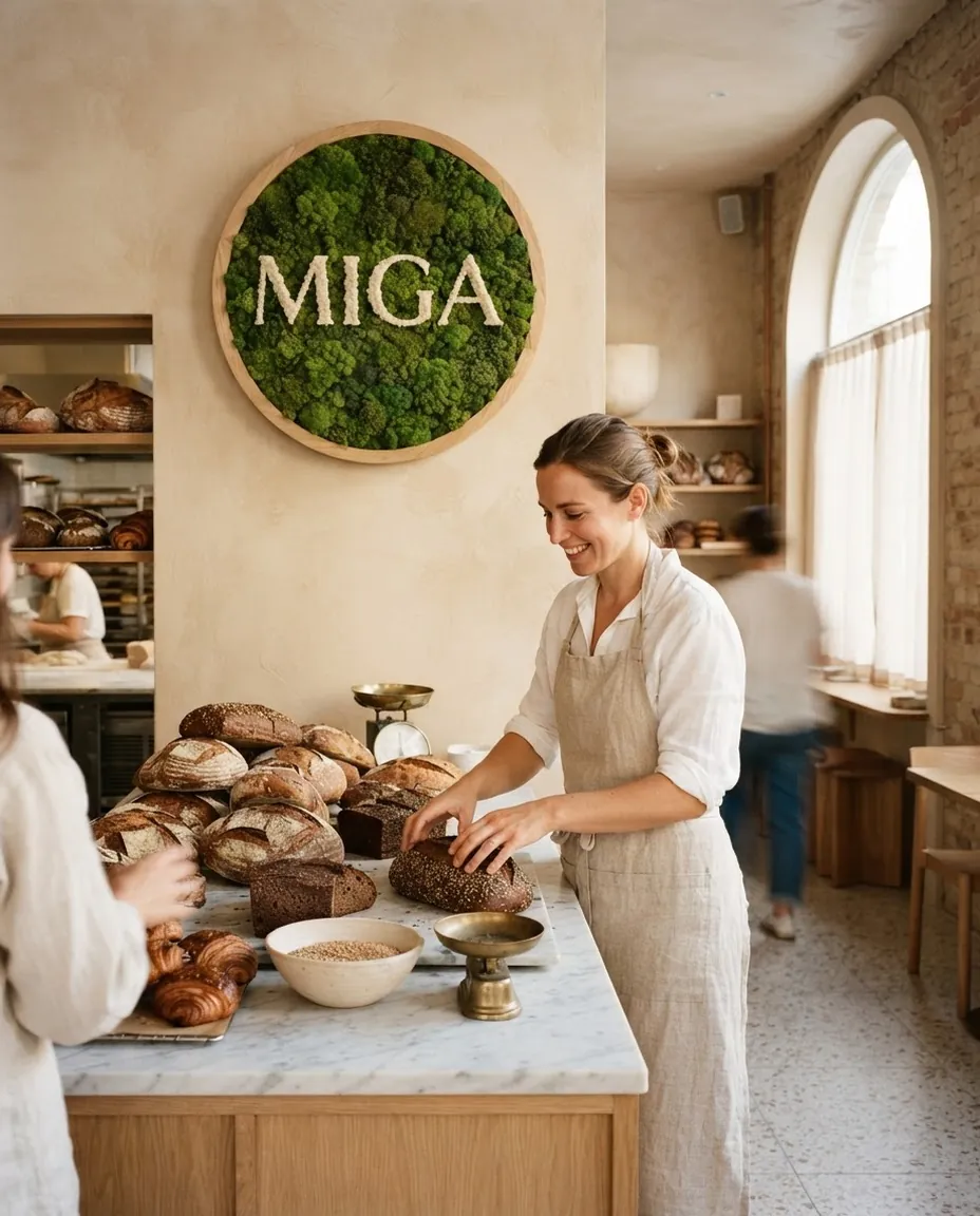 Logo en musgo · Panadería artesana